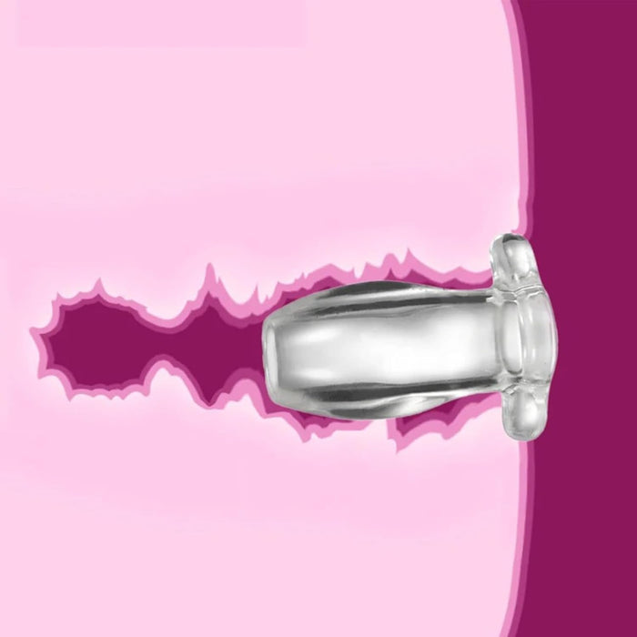 TPE skaidrus tuščiaviduris analinis kaištis su sustojimu ir analiniu tuneliu M/L