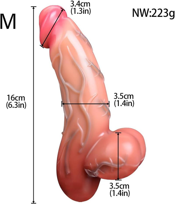 Realistic vibrating dildo with 10 frequencies, G-spot stimulator and heating function