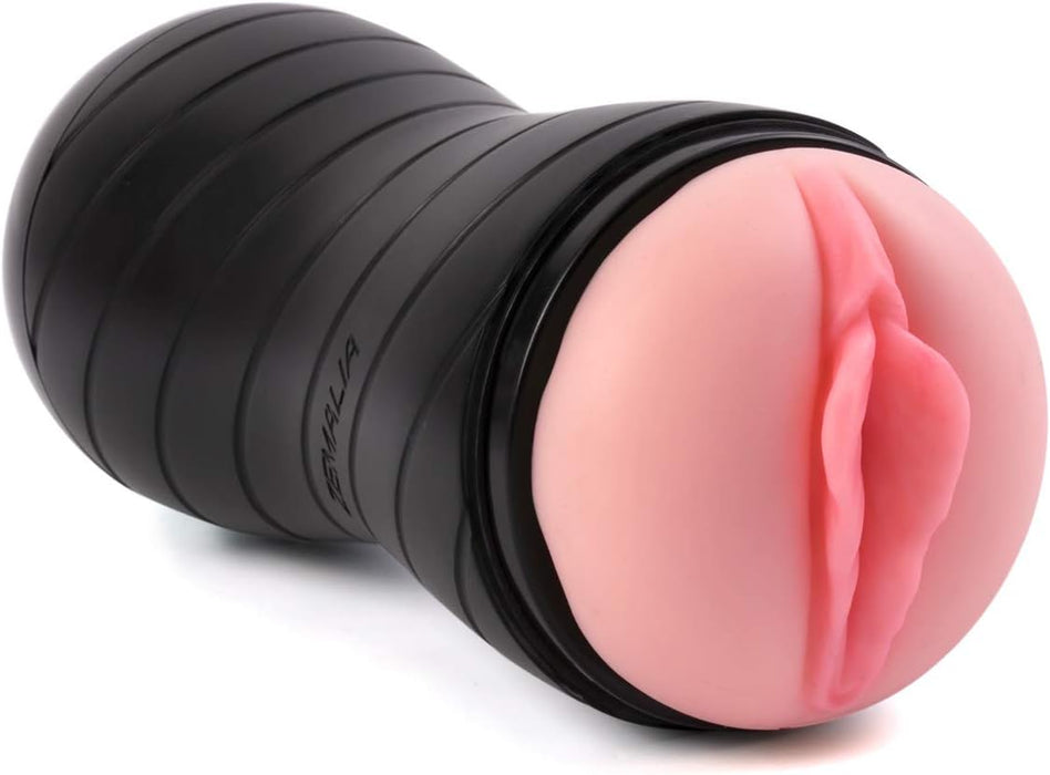 Ergonomic 2-in-1 masturbator with two sensory channels for men