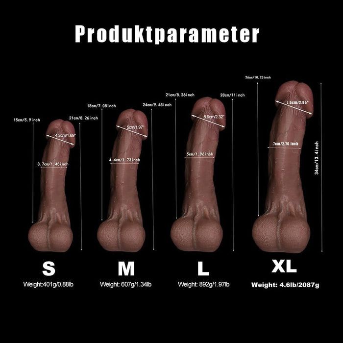 Extra ilgas lankstus realistiškas silikoninis dildo su stipria prisitvirtinimo siurbtuku