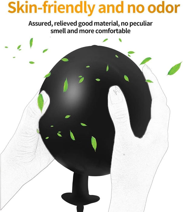 Inflatable silicone anal plug with pump - adjustable size XXL toy