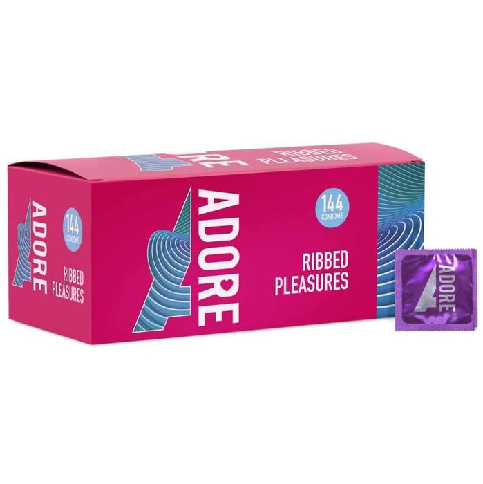 Adore Ribbed Pleasure stimuliuojantys prezervatyvai 1 vnt.