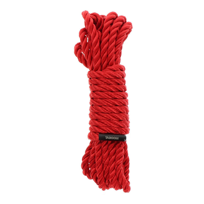 Taboom Raudona 5 metrų Bondage Virvė 7 mm skersmens – minkšta ir saugi BDSM žaidimams
