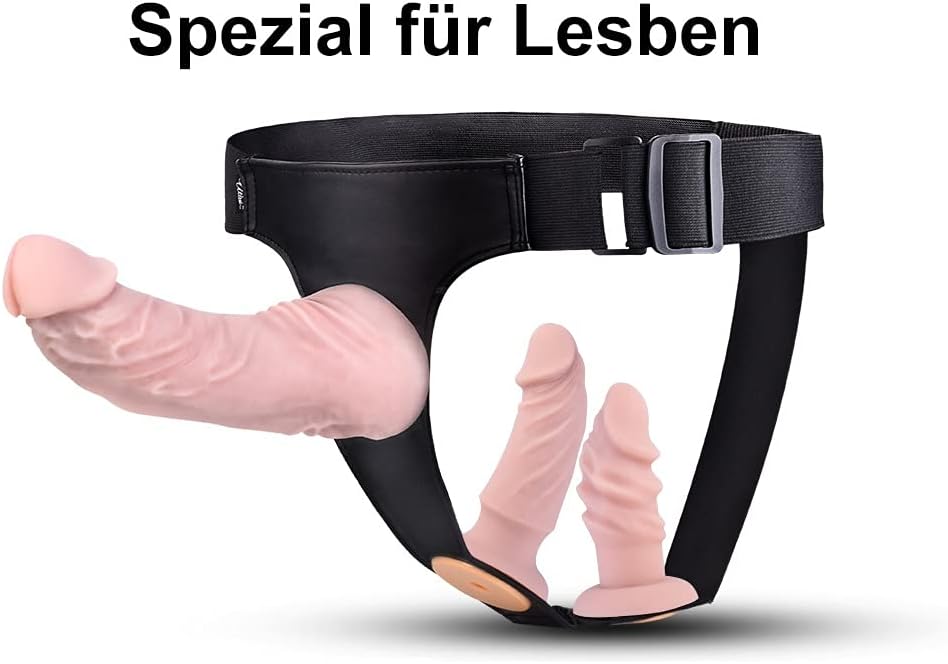 Keturiais švelniais silikoniniais dildo su reguliuojamu diržu