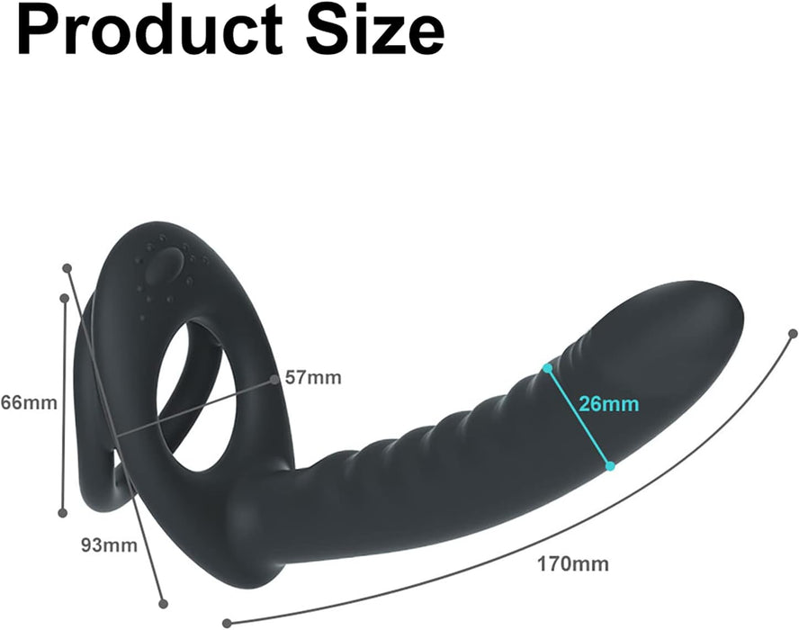 3-in-1 poros poros vibratorius porų malonumui su silikono gaubtu ir nuotoliniu valdymu