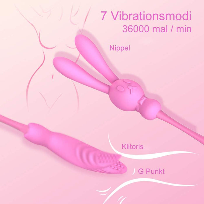 Powerful, quiet silicone vibrator with 3 interchangeable heads for women