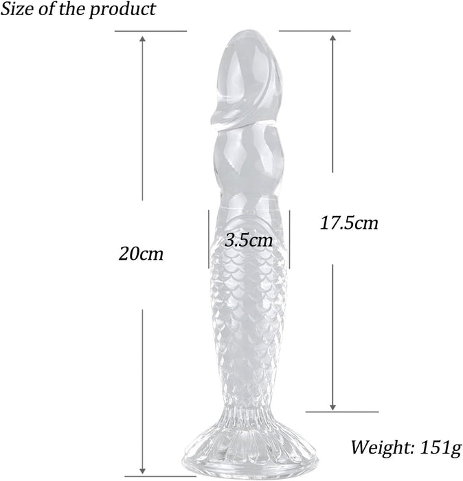 Realistic transparent dildo with strong suction cup, size S