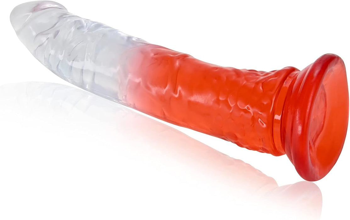 Dildo Analplug Skirtingas Spalvų Perejimas, TPE Medžiaga, 18,5 cm Ilgio