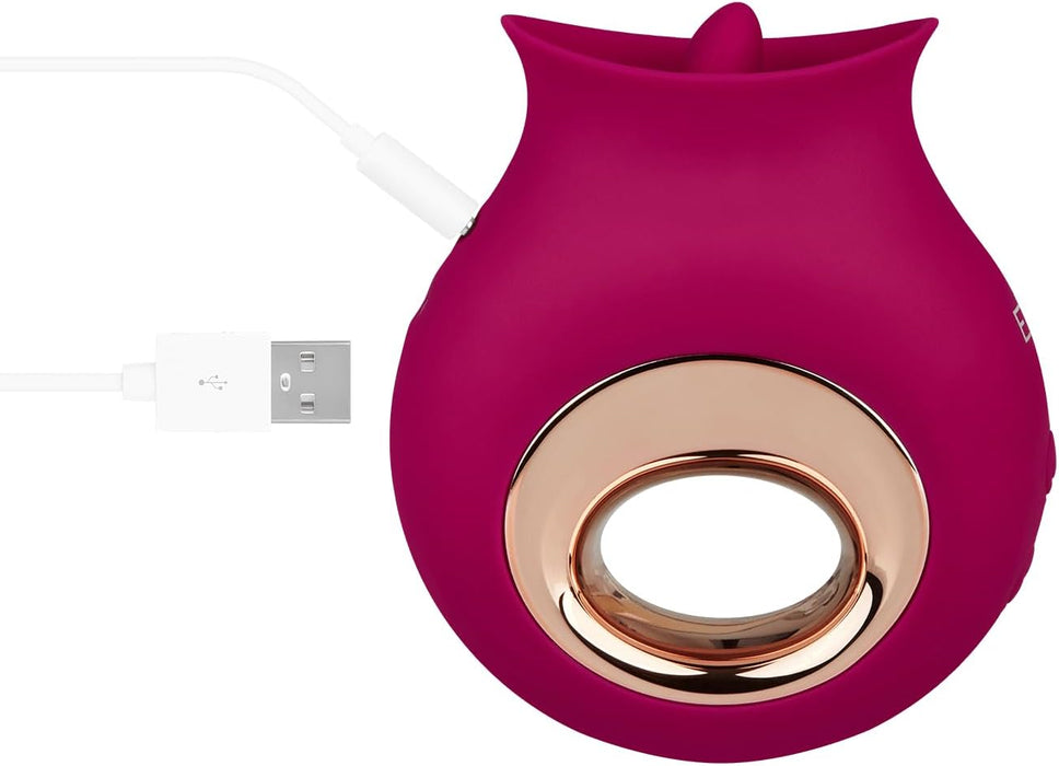 Silicone vibrator with 9 licking and 9 vibration programs, 9.4 cm, waterproof