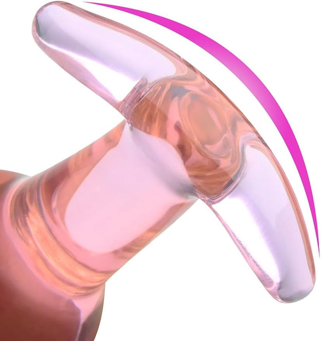 Elegant 3-piece set of clear glass anal plugs - various sizes and colors