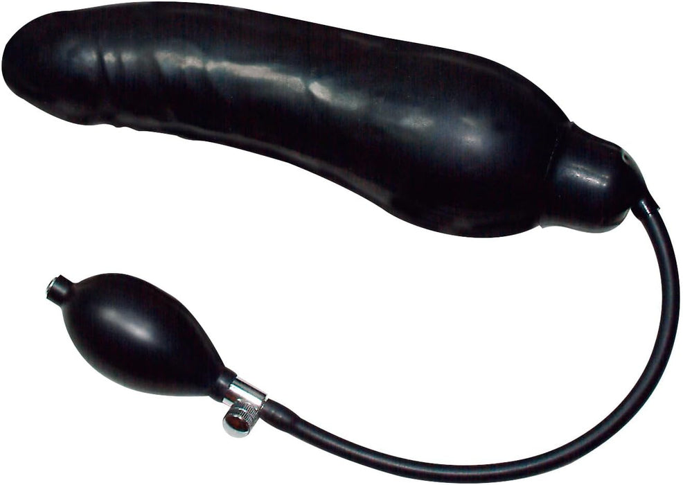 Latex inflatable dildo 'Latex Balloon' black - 23 cm long
