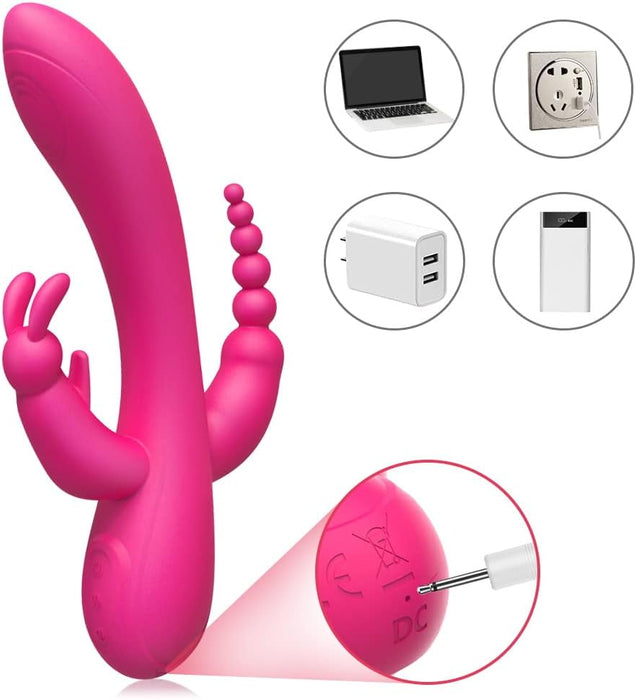 Silikoninis Triušio Vibratorius su 12 Režimų Klitoriniam ir G-Taško Stimuliavimui