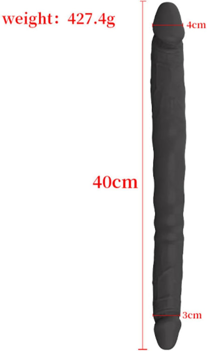 40 cm realistic silicone double dildo with veins and head