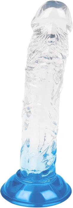 Natūralus silikoninis dildo su stipria prisiurbimo baze, 22 cm, minkštas ir lankstus