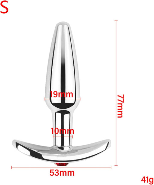 Stainless Steel Anal Plug with T-Bar Base S/M/L/XL Aistra Stainless Steel Anal Plug with T-Bar Base S/M/L/XL Aistra