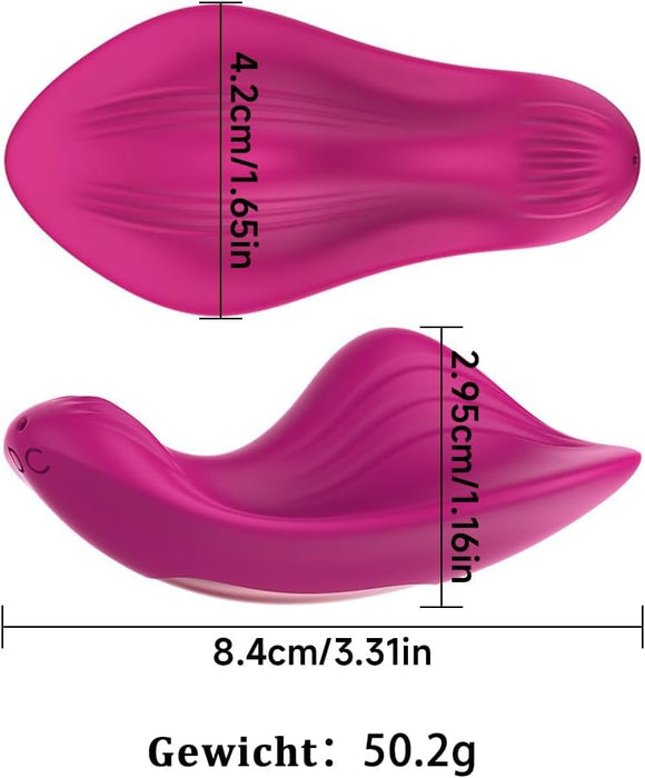 Nešiojamas drugelio formos klitorio vibratorius su 9 vibracijos režimais ir programėlės valdymu