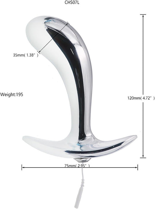 Elektrinis Nerūdijančio Plieno Analinis Kaištis su Trijų Dydžių Pasirinkimu, Sidabrinis L