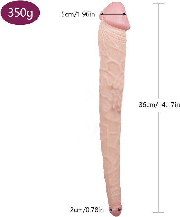 Realistiškas dvigubas dildo – ilgas ir lankstus intymiam malonumui