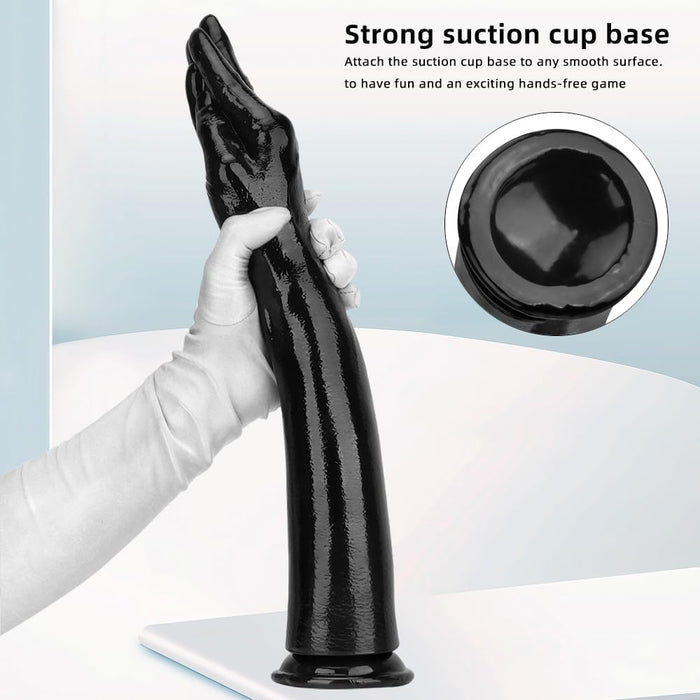 Extra long realistic large hand-shaped dildo with strong suction cup