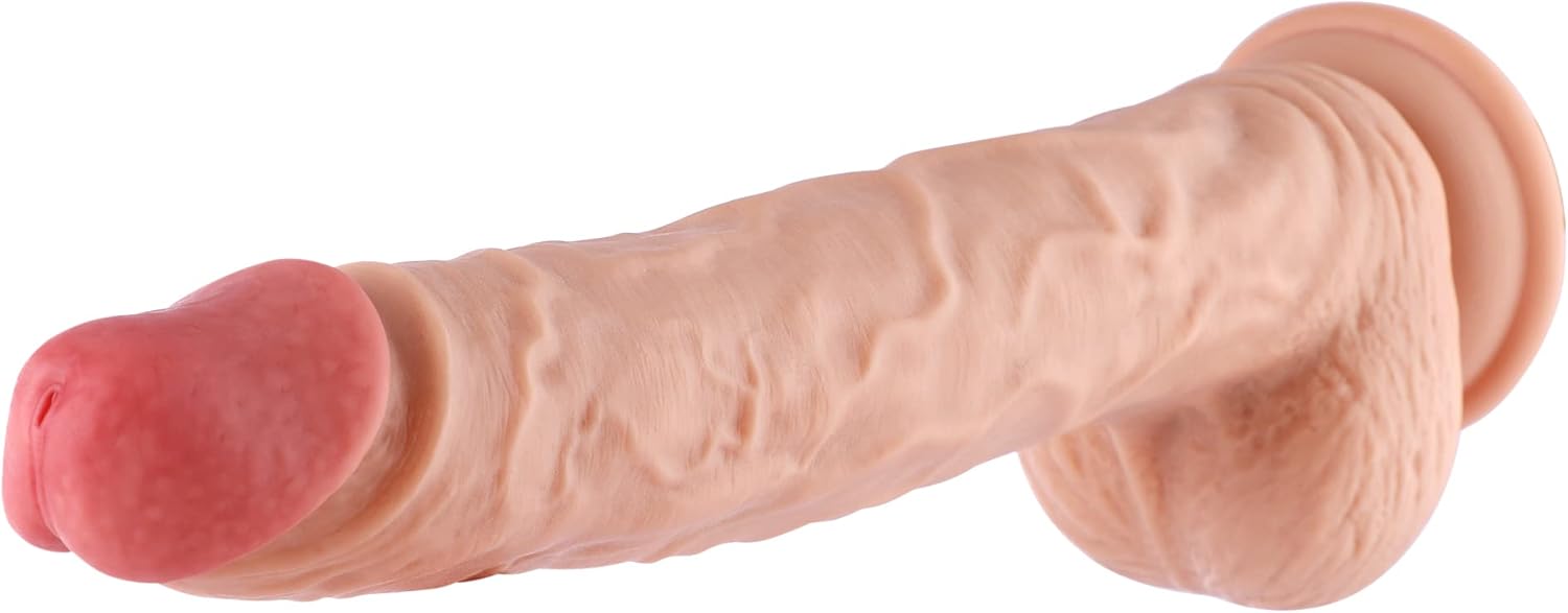 Realistiški TPE dildo antgaliai su 3XLR jungtimis ir rutuliukais