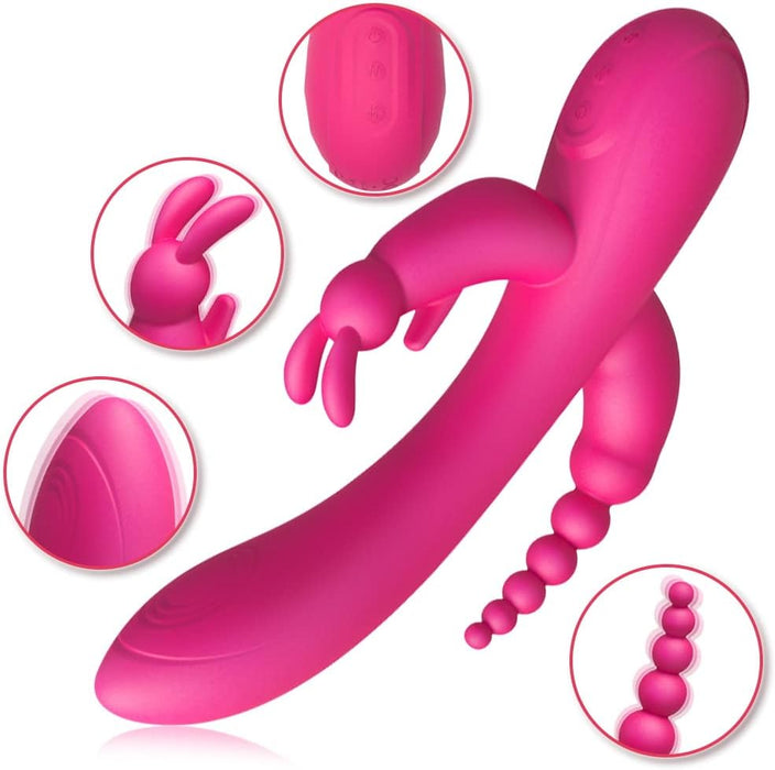 Silikoninis Triušio Vibratorius su 12 Režimų Klitoriniam ir G-Taško Stimuliavimui