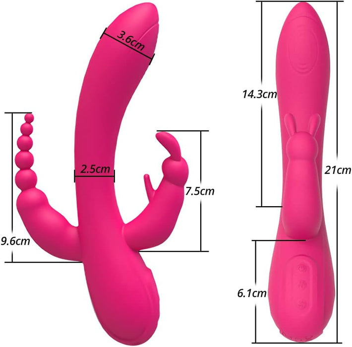 Silikoninis Triušio Vibratorius su 12 Režimų Klitoriniam ir G-Taško Stimuliavimui