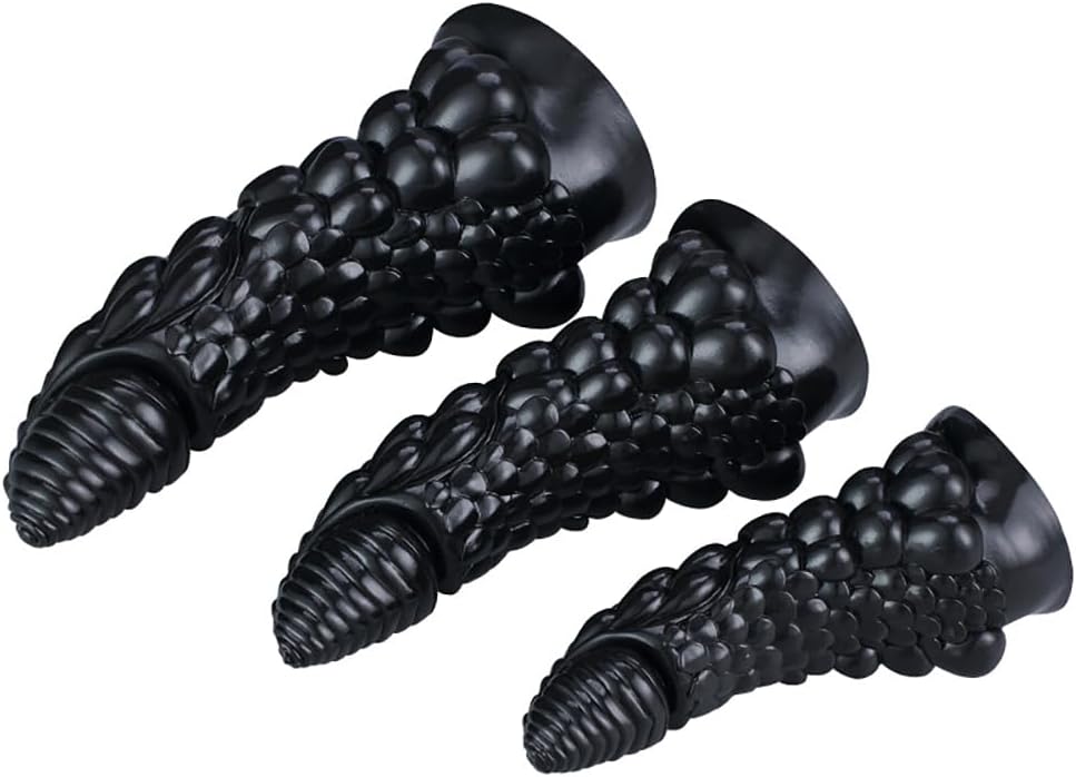 Fantastic silicone giant dildo with strong suction base - unique pearl design