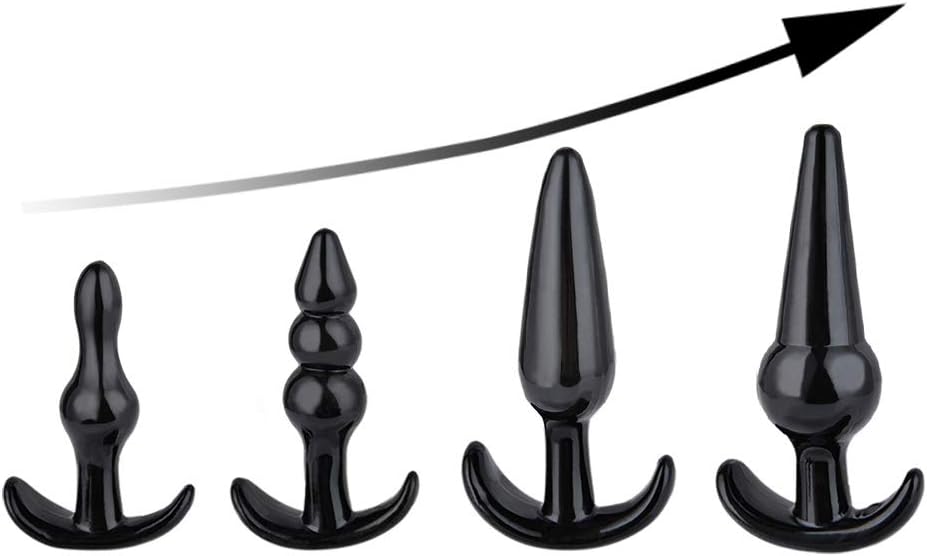 Beginner's Anal Plug Set - Four-Piece Black Set