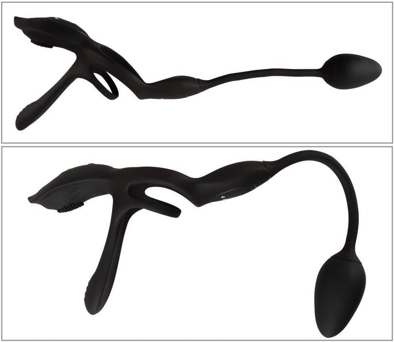 Pora mėgstamiausias daugiafunkcis poros vibratorius su 5 funkcijomis ir reguliuojamais žiedais