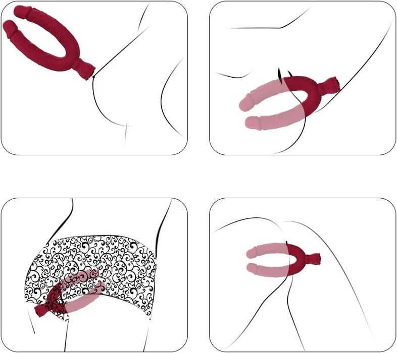 U formos dvigubas vibratorius su 10 vibracijos režimų moterims ir poroms