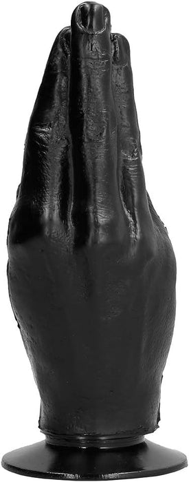 Juodas X-Man dildo su rankos forma ir stipria prisiklijuojančia siurbtuku