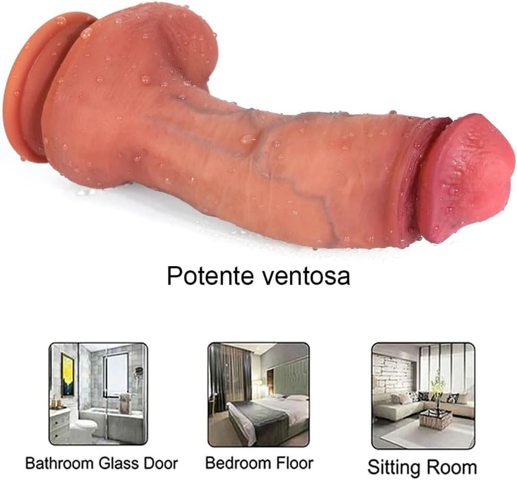 Realistic 16 cm silicone Tail Dildo with strong suction base