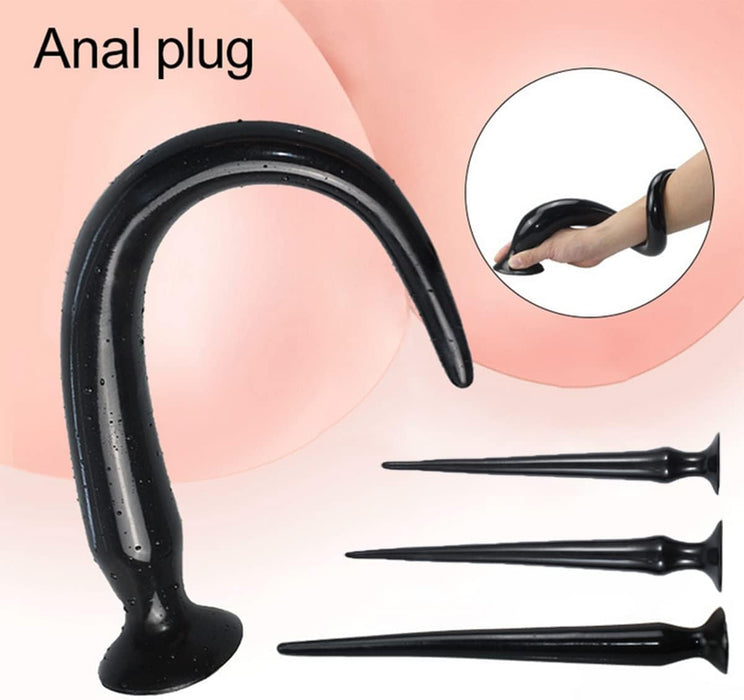 Lankas Silikono Analinis Butt Plug su Stipria Prisega, 42 cm ilgio