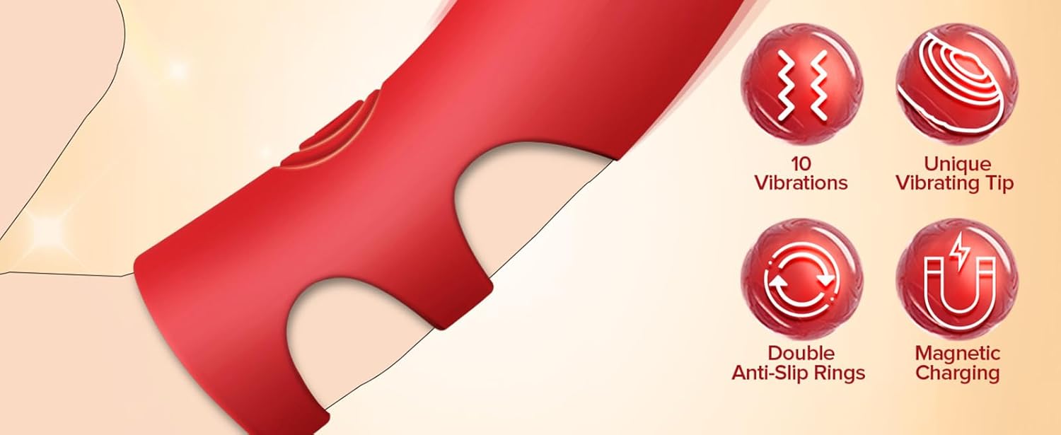 Silikoninis erotinis pirštų vibratorius su 10 vibracijos režimų ir mini dizainu