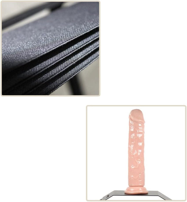 Patogus ir universalus BDSM lyties suoliukas su silikoniniu dildo ir rankena