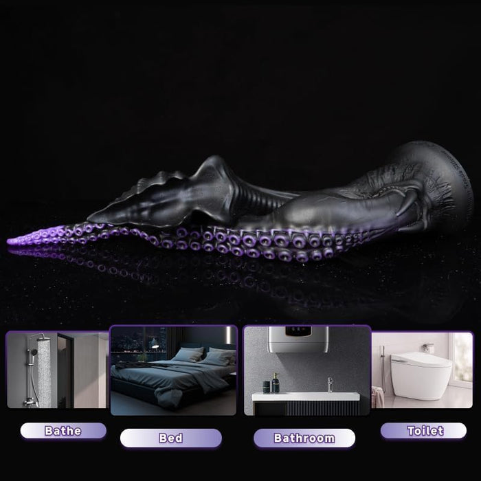 Fantazijos dildo su dviem galvutėmis ir stipria prisitvirtinimo siurbtuke