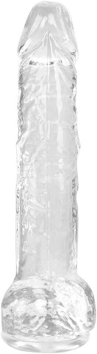 Natural looking transparent Dildo, flexible, with strong attachment base, size L 19 cm
