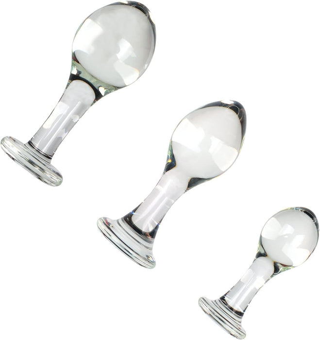 Elegant glass anal plug set for beginners and advanced users