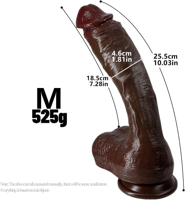 Realistic silicone dildo with strong screw-on cushion - comfortable and safe