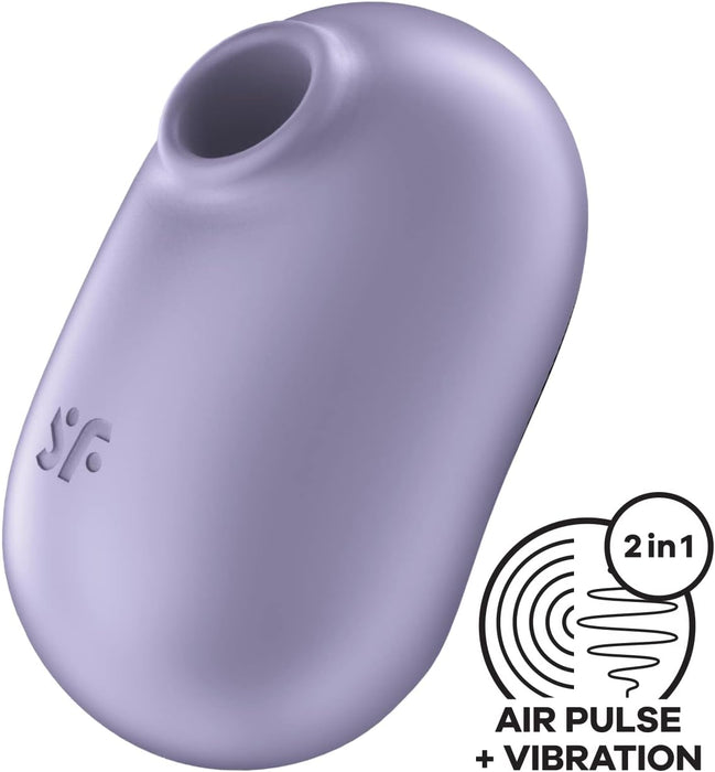 Dvigubo veikimo kompaktiškas moterų stimuliatorius su 11 slėgio bangų ir 12 vibracijos režimų