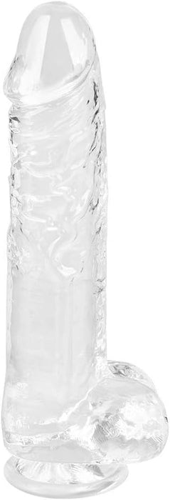 Natural looking transparent Dildo, flexible, with strong attachment base, size L 19 cm