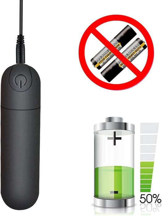 Mini Vibrator - compact vibrator with 10 vibration modes for travel, Black