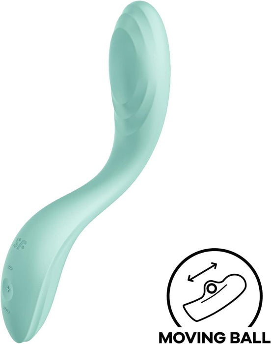 G-spot vibrator "Rrrolling Pleasure" with two functions, 22 cm, mint color