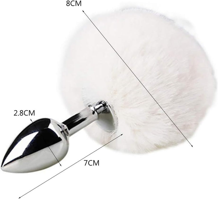 Unique Rabbit Tail Anal Plug Made of Stainless Steel with Cute Fur
