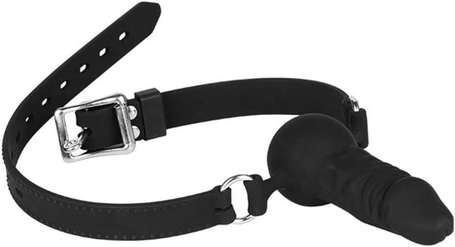 Dual-function realistic dildo - oral ball gag with adjustable strap