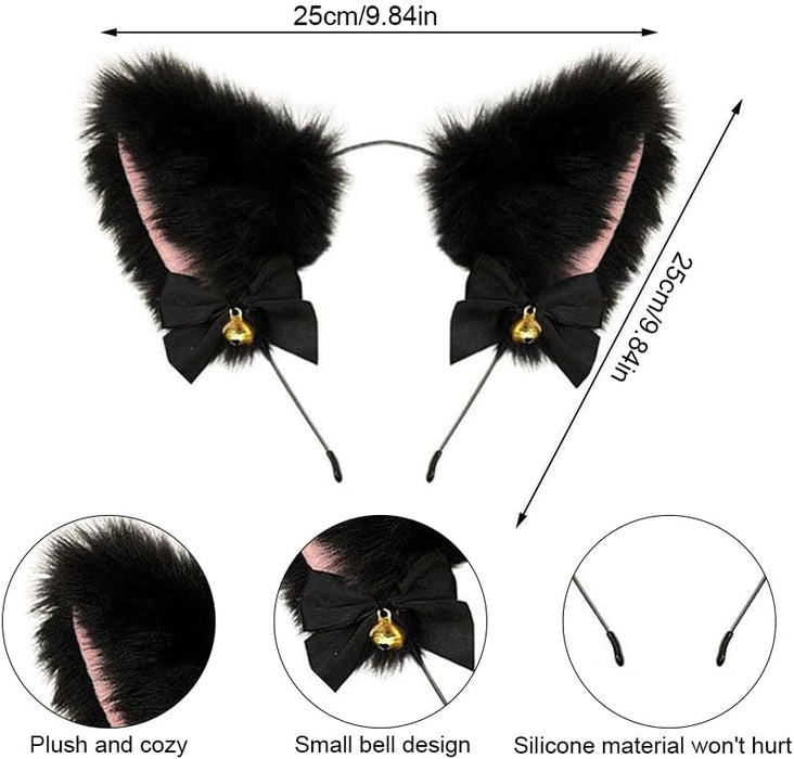 5-piece set with fox tail, ears and tie for couples