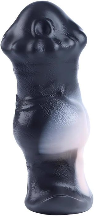 Realistic black horse-shaped anal plug made of liquid silicone (S)