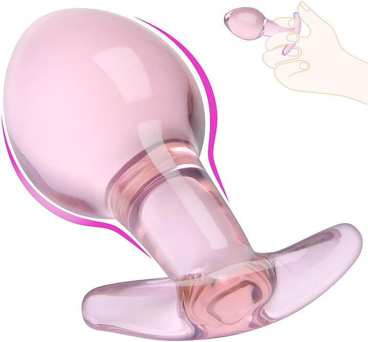 Elegant 3-piece set of clear glass anal plugs - various sizes and colors
