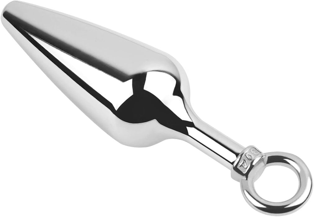 Stainless Steel Anal Plug with Pull Ring – S/M/L/XL Sizes