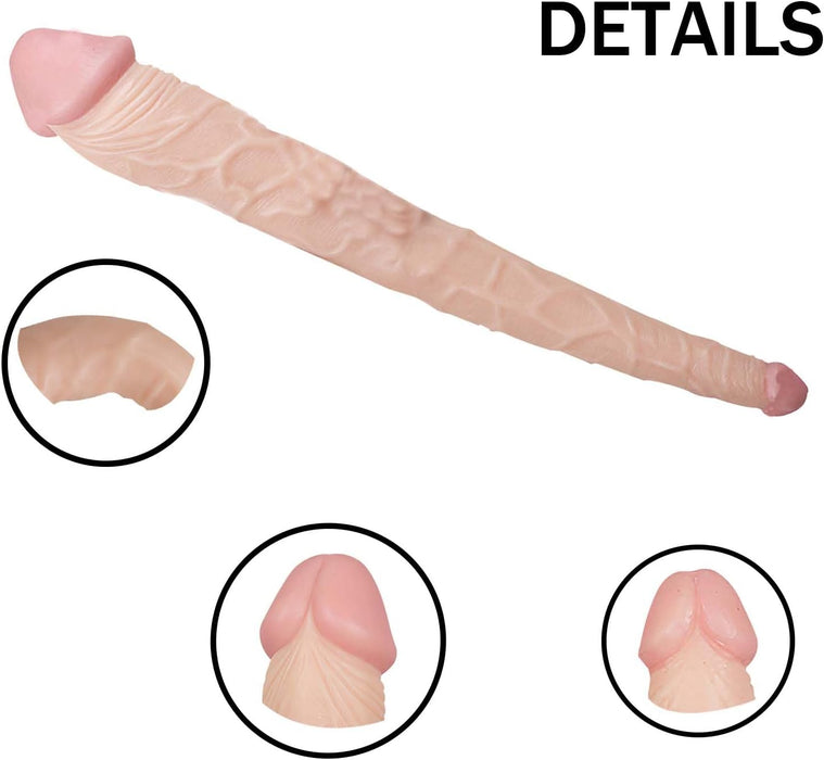 Realistiškas dvigubas dildo – ilgas ir lankstus intymiam malonumui